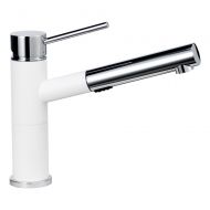 Blanco 441621 Alta Compact 1.8 GPM Kitchen Sink Faucet with Pull Out Spray and White Body, Small, Chrome