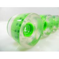 Blank 60mm Pro Gel Color Longboard Skateboard Wheels (Clear Core Green)