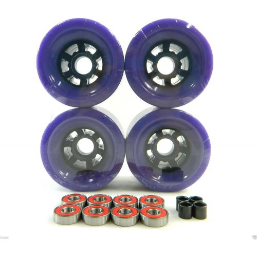  Blank 90mm Longboard Flywheels Wheels + ABEC 7 Bearings Spacers