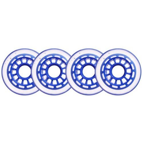  Blank Clear/Blue Inline Skate Wheels 76mm 78a 4-Pack