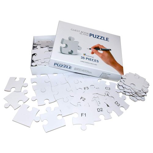  Blank Puzzle Extra Large A0 Wide, 40x70 inches, 252 Large Numbered White Pieces, Piece Size 3.5x3.5 inches, Ideal for Wedding Birthday Event Party Guest Book Puzzle, Art Projects