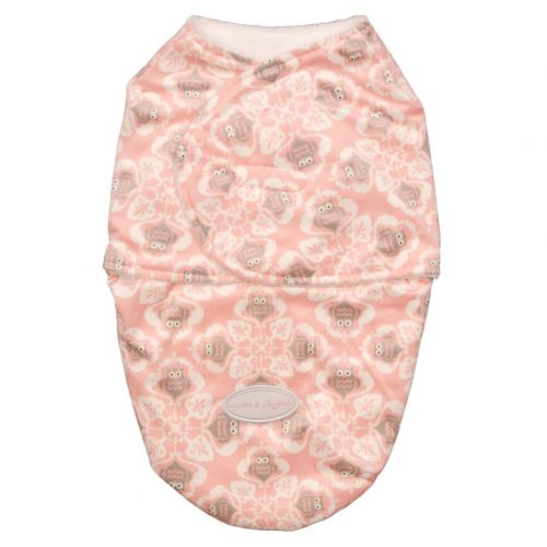  Blankets and Beyond Lovely Decorated Owl Printed Swaddle Pink