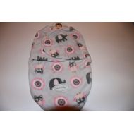 Blankets and Beyond Blankets & Beyond Baby Swaddle Blanket Grey and Pink Elephants and Owls 0-3 Months