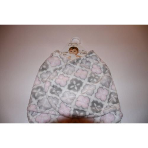  Blankets and Beyond Blankets & Beyond Baby Swaddle Bag Pink and Grey 0-3 Months