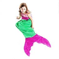 [아마존베스트]The Original Blankie Tails Mermaid Tail Blanket (Youth Size), Green/Pink