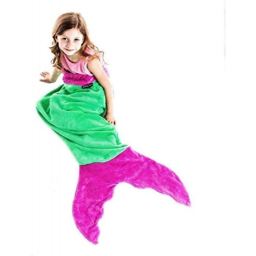  [아마존베스트]The Original Blankie Tails Mermaid Tail Blanket (Youth Size), Green/Pink