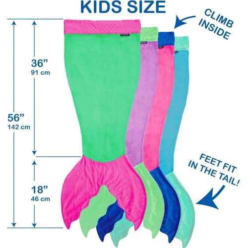  [아마존베스트]The Original Blankie Tails Mermaid Tail Blanket (Youth Size), Green/Pink