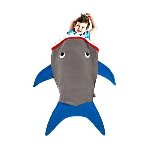  [아마존베스트]Blankie Tails | Shark Blanket, Shark Tail Double Sided Super Soft and Cozy Minky Fleece Blanket, Machine Washable Wearable Blanket (37 H x 24 (Toddlers 18 months+), Glow in The Dar