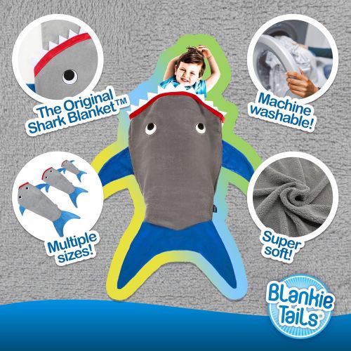  [아마존베스트]Blankie Tails | Shark Blanket, Shark Tail Double Sided Super Soft and Cozy Minky Fleece Blanket, Machine Washable Wearable Blanket (37 H x 24 (Toddlers 18 months+), Glow in The Dar