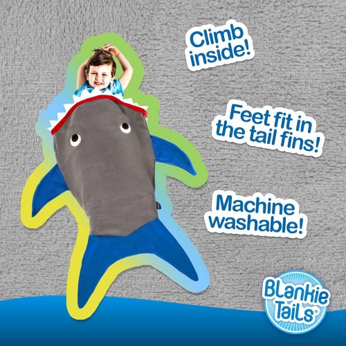  [아마존베스트]Blankie Tails | Shark Blanket, Shark Tail Double Sided Super Soft and Cozy Minky Fleece Blanket, Machine Washable Wearable Blanket (37 H x 24 (Toddlers 18 months+), Glow in The Dar