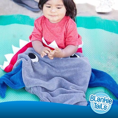  [아마존베스트]Blankie Tails | Shark Blanket, Shark Tail Double Sided Super Soft and Cozy Minky Fleece Blanket, Machine Washable Wearable Blanket (37 H x 24 (Toddlers 18 months+), Glow in The Dar