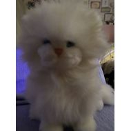 Blastpastplush Dakin White Cat plush with baby blues eye color puffy round cheeks 10pink nose stands 1983 ECU