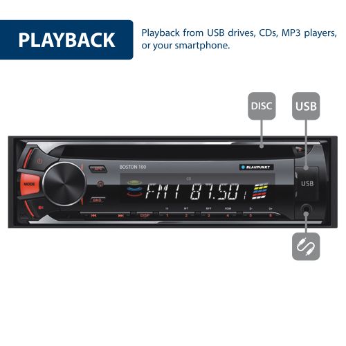  Blaupunkt CD and MP3 Receiver with USB/SD/Aux (BOS100)