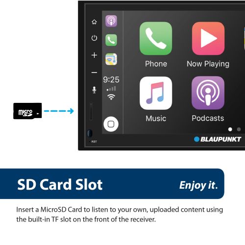  Blaupunkt Denver BPA799PLAY Receiver with 6.8 Touch Screen Display/Apple CarPlay/Android Auto/Built-in Bluetooth/Siri Eyes Free +