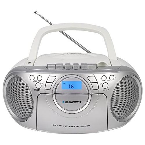  [아마존베스트]Blaupunkt BB16Boombox Portable CD Player with Kassettenplayer Radio AUX white