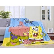 Blaze Childrens Cartoon Printing Blanket Coral Fleece Blanket (28 by 40 Inch, Spongebob)