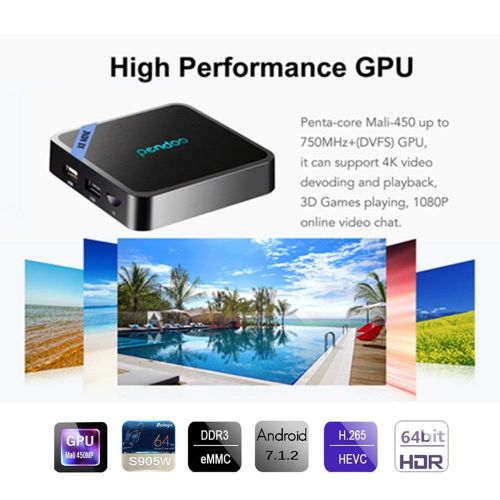  BlazeBox BX X8 Mini Android 7.1.2 TV Box, 2GB RAM 16GB ROM Amlogic Quad Core 64 Bits Processor 3D 4K Bluetooth