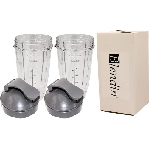  Blendin Flip Top To Go Lid with 24oz Tall Cup,Compatible with Nutribullet 600W 900W Blenders (2 Pack)