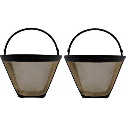  Blendin Reusable #4 Cone Style Gold Stainless Steel Mesh Coffee Filter, Compatible with Cuisinart GTF-4 and some other Coffeemaker Brewers (2 Pack)