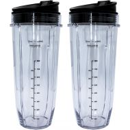 Blendin 32 Ounce Cup with Sip N Seal Lids - Replacement Jar Compaible with Nutri Ninja Auto-iQ 1000W and Duo Blenders - Premium Blender Cups Replacement (2 Pack)