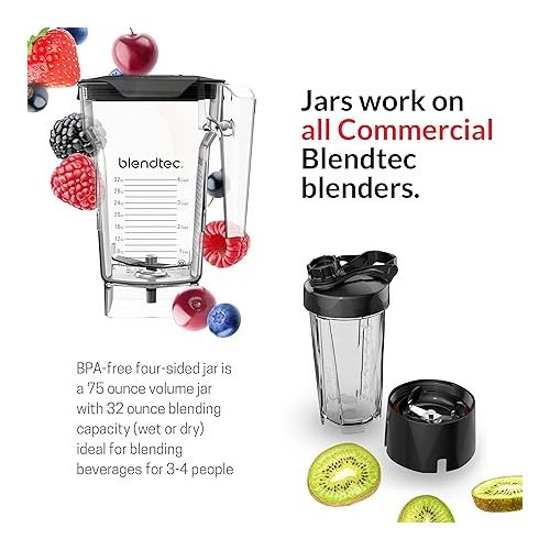  Blendtec Total Blender Classic - Includes FourSide Jar (75 oz) - 10-Speed Professional-Grade Countertop Blender - High-Power Kitchen Blender with 6 Pre-Programmed Cycles - Black