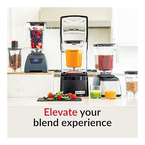  Blendtec Stealth X 885 - Brushless Commercial-Grade Blender with Sound Enclosure - Wildside + and FourSide Jar with Soft Lid - Black