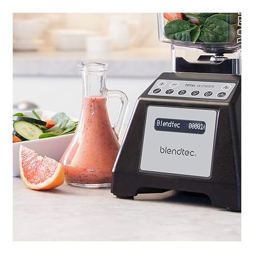  Blendtec Total Classic Original Blender - WildSide+ Jar (90 oz) - Professional-Grade Power - 6 Pre-programmed Cycles - 10-speeds - Black