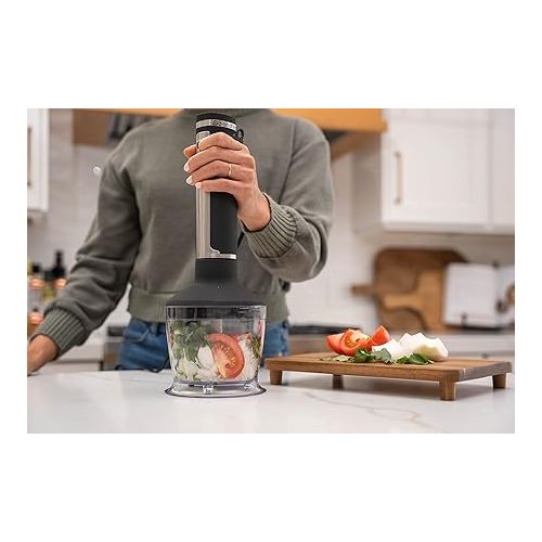  Blendtec Immersion Blender - Handheld Stick Blender, Whisk, and Food Processor - Includes 3 Attachments, 20 oz BPA-Free Jar, and Storage Tray - Stainless Steel