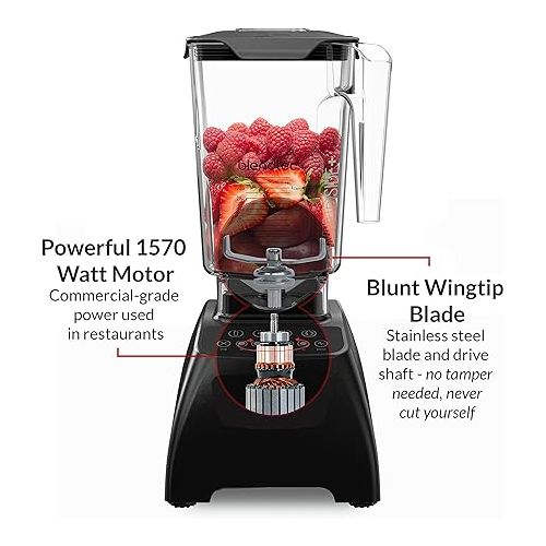  Blendtec Classic 575 Blender wtih WildSide+ Jar (96 oz) and Spoonula Spatula Bundle, Professional-Grade Power, Self-Cleaning, 4 Pre-Programmed Cycles, 5-Speeds, White