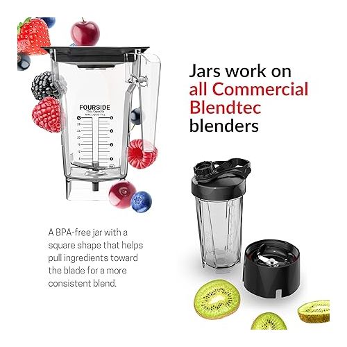  Blendtec Stealth X 885 - Brushless Commercial-Grade Blender with Sound Enclosure - FourSide Jar with Soft Lid - Black