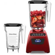 Blendtec Classic 575 Blender- WildSide+ Jar (90oz) and Four Side Jar (75oz) BUNDLE- 4 Pre-programmed Cycles-5-Speeds - Professional-Grade Power-Self-Cleaning - Poppy Red (C575A2319A-AMAZON)