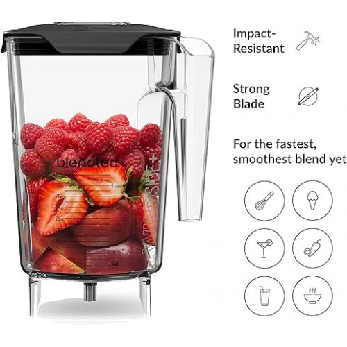  Blendtec 90 oz WildSide+ Jar - Replacement Kitchen Blender Jar - Compatible with All Blendtec Blenders - 36 oz Blending Capacity - Clear