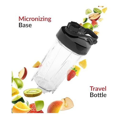  Blendtec GO (30 oz) Bottle, Reusable Single Serve Blender Cup, Includes Travel Lid, BPA-Free Jar, Clear