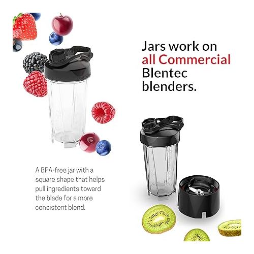  Blendtec GO (30 oz) Bottle, Reusable Single Serve Blender Cup, Includes Travel Lid, BPA-Free Jar, Clear