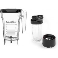 Blendtec FourSide Jar (75 oz) and Blendtec GO Travel Bottle (34 oz) BUNDLE - Professional-Grade Blender Jar - BPA-free - Clear