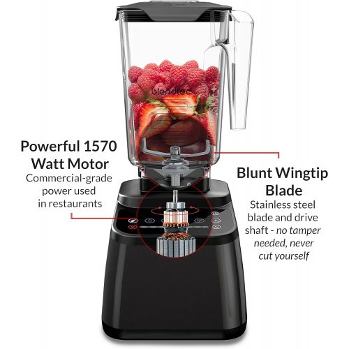  Blendtec Designer Series Blender - WildSide+ Jar (90 oz) - Professional-Grade Power - Self-Cleaning - 6 Pre-programmed Cycles - 8-Speeds - Sleek and Slim - Stainless