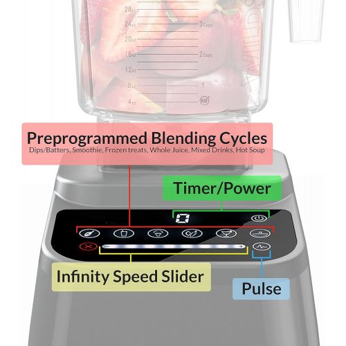  Blendtec Designer Series Blender - WildSide+ Jar (90 oz) - Professional-Grade Power - Self-Cleaning - 6 Pre-programmed Cycles - 8-Speeds - Sleek and Slim - Stainless
