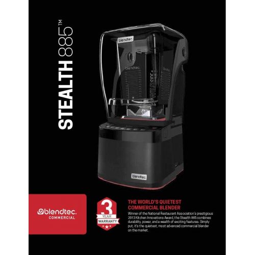  Blendtec S885C2901-B1GB1A Stealth Countertop Blender with 2 Fourside Jars