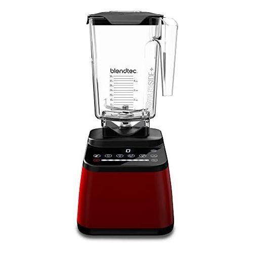  Blendtec - Original Designer Blender - WildSide+ Jar (90 oz) - Professional-Grade Power - Self-Cleaning - 6 Pre-programmed Cycles - 8-Speeds - Sleek and Slim, Red