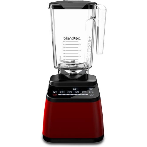  Blendtec - Original Designer Blender - WildSide+ Jar (90 oz) - Professional-Grade Power - Self-Cleaning - 6 Pre-programmed Cycles - 8-Speeds - Sleek and Slim, Red