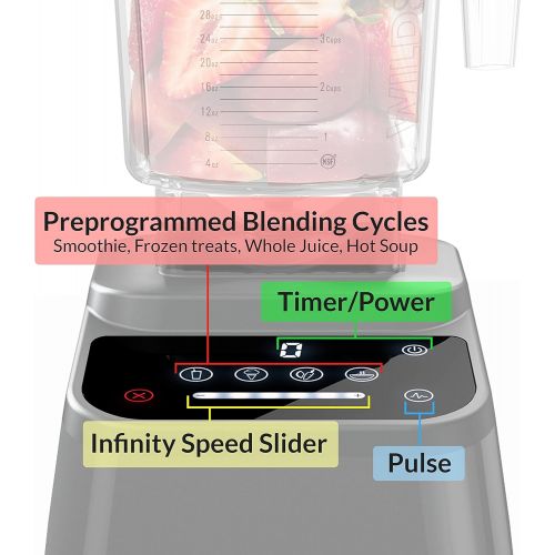  Blendtec WildSide+ Jar (90 oz) Professional-Grade Power-4 Pre-Programmed Cycles, 6-Speeds, Sleek and Slim - Chartreuse