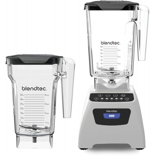  Blendtec Classic 575 Blender with Wildside+ Jar (90 oz) and FourSide Jar (75 oz) BUNDLE, Professional-Grade Power, Self-Cleaning, 4 Pre-programmed Cycles, 5-Speeds, Black,