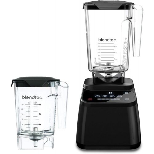  Blendtec Designer 625 Blender with Wildside+ Jar (90 oz) and Mini Wildside+ Jar (46 oz) BUNDLE, Professional-Grade Power, 4 Pre-Programmed Cycles, 6-Speeds, Sleek and Slim, Black