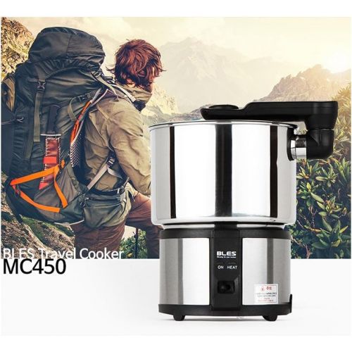  Bles BLES MC450, Portable Outdoor Camping Electric Cooker Hot Pot Teapot Stai, Electric Travel Cooker, Electric Hot Pot, 110V 220V Dual Voltage, 7.2 x 6.4 x 5.1