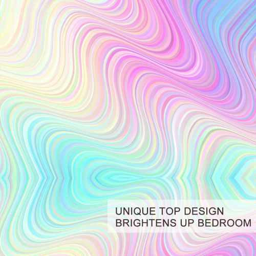  [아마존 핫딜] BlessLiving 3D Modern Pattern Bedding Set Duvet Cover Set Pastel Rainbow Marble Printed Comforter Cover 3 Pieces Bed Sets with 2 Pillow Cases (Full)