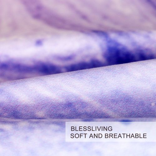  [아마존베스트]BlessLiving Colorful Marble Bedding Pastel Pink Blue Purple Duvet Cover Set Marble Abstract Art Bed Set 3 Piece Bright Girly Bedspreads (Twin)