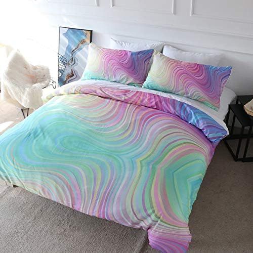  [아마존베스트]BlessLiving Polyester & Polyester Blend Hypoallergenic Duvet Cover Set, 3 Pieces(2 Pillowsham,1 Duvet Cover), Printed, Twin, Pink