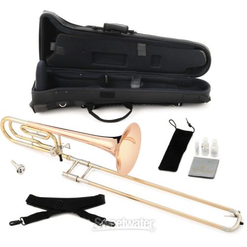  Blessing BTB-1488R Intermediate Tenor Trombone - Closed Wrap - F Attachment - Rose Brass Bell