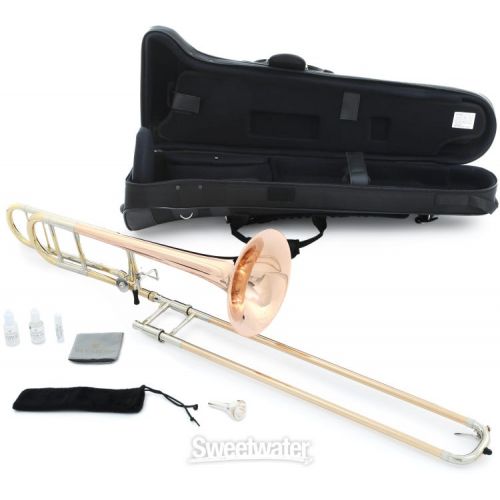  Blessing BTB-1488OR Intermediate Tenor Trombone - F Attachment - Open Wrap - Rose Brass Bell