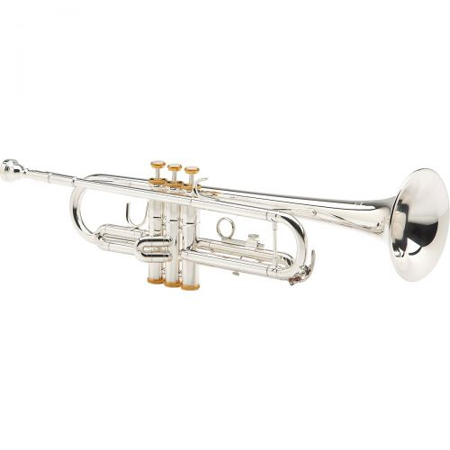  Blessing Bb Trumpet BTR-1460G Silver with Gold Trim and Wood Case